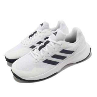 【adidas 愛迪達】網球鞋 GameCourt 2 M 男鞋 白 藍 緩衝 運動鞋 愛迪達(HQ8809)