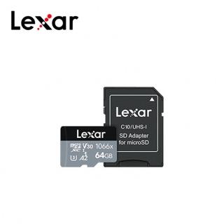 【Lexar 雷克沙】Professional 1066x MicroSDXC UHS-I U3 A2 64G記憶卡