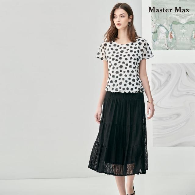 【Master Max】腰頭鬆緊氣質蕾絲款圓傘中長裙(8312009)