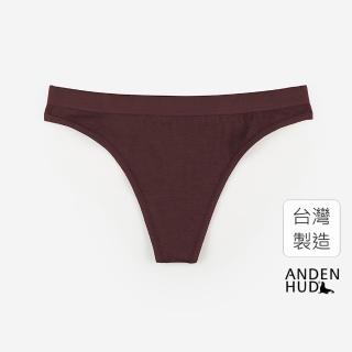 【Anden Hud】簡約系列．棉質緊帶丁字褲(酒紅)