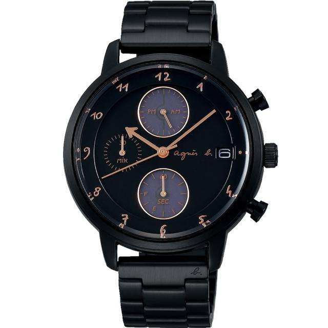 【agnes b.】法式簡約太陽能計時腕錶(VR43-KLJ0SD/BZ6005X1)