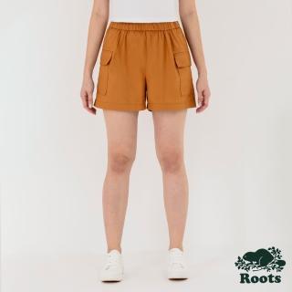 【Roots】Roots女裝-舒適生活系列 口袋設計有機棉短褲(腰果色)