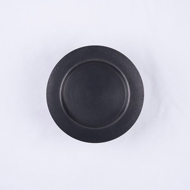 【青芳製作所】仿舊霧黑不鏽鋼圓餐盤19.5cm