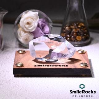 【SmileRocks 石麥】白水晶隨形冰塊 5.7x2.8x2.8cm(淨化水晶 附SmilePad 6X9底板)