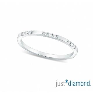 【Just Diamond】愛‧永存 18K白金鑽石戒指(窄)