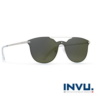 【INVU】來自瑞士濾藍光偏光飛行員款太陽眼鏡(水銀金 T1800B)