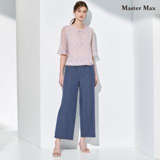 【Master Max】天絲棉鬆緊腰頭壓線顯瘦直筒長褲(831301105)