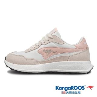 【KangaROOS 美國袋鼠鞋】女 RACER 科技運動鞋 慢跑鞋 休閒鞋(米/粉-KW31733)