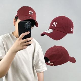 【NEW ERA】棒球帽 Casual Classic MLB 紐約 洋基 老帽 酒紅 白 NY 男女款 帽子 經典款(NE12712401)
