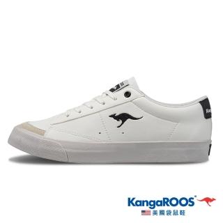 【KangaROOS 美國袋鼠鞋】男鞋 COURT 美式復古 休閒鞋 平底鞋(白-KM31729)