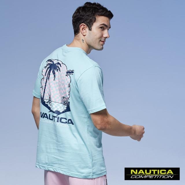 【NAUTICA】男裝 COMPETITION渡假圖騰短袖T恤(藍綠色)