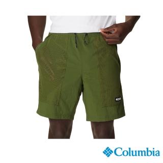 【Columbia 哥倫比亞 官方旗艦】男款-Deschutes ValleyUPF50防潑兩面穿短褲-綠色(UAE53660GR)