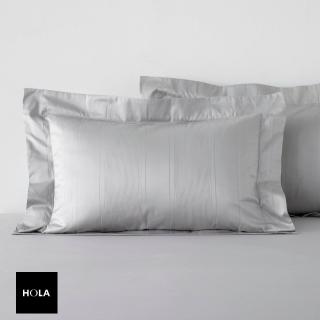 【HOLA】法式孟斐斯埃及棉緹花歐式枕套2入灰