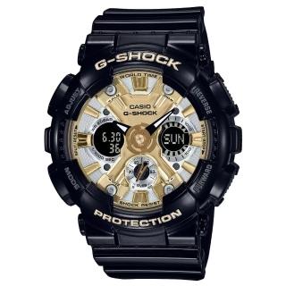 【CASIO 卡西歐】G-SHOCK WOMEN 閃耀黑金 雙顯腕錶 女王節(GMA-S120GB-1A)