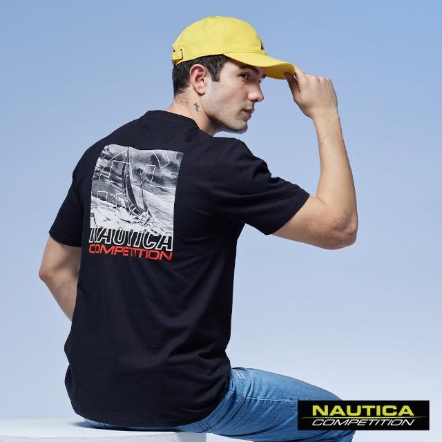 【NAUTICA】男裝 COMPETITION海報風格短袖T恤(黑)