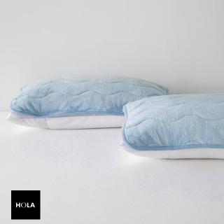 【HOLA】法蘭絨防靜電保暖墊枕用2入-暮藍