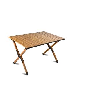 【酷博士】輕量木紋折疊桌60cm(蛋捲桌 露營 野餐)
