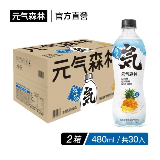 【元氣森林】海鹽鳳梨風味氣泡水 480mlx2箱(共30入)