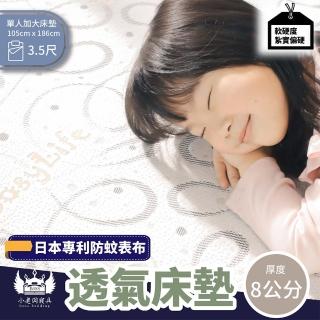 【BOSS BEDDING 小老闆寢具】單人3.5尺防蚊透氣床墊8公分偏硬(折疊床｜雙層床｜薄床墊｜宿舍床｜露營床)