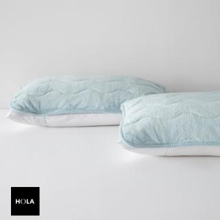 【HOLA】法蘭絨防靜電保暖墊枕用2入-霧綠
