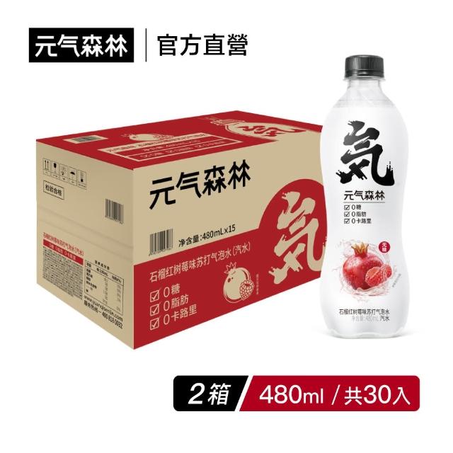 【元氣森林】石榴紅樹莓風味氣泡水 480mlx2箱(共30入)