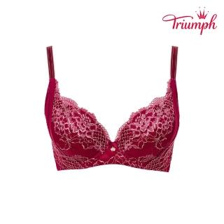 【Triumph 黛安芬】FLORALE 寄情海棠系列 全罩高包覆 C罩杯內衣(波爾多紅)
