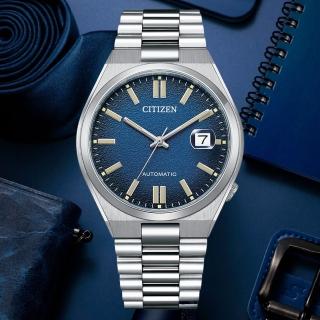 【CITIZEN 星辰】Mechanical馬卡龍海洋藍撞色機械錶-藍x銀/40mm(NJ0151-88L)