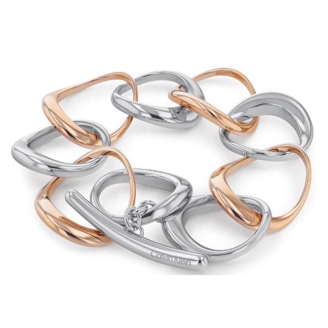 【Calvin Klein 凱文克萊】CK Warped Rings 可調式手鍊-雙色(35000007)