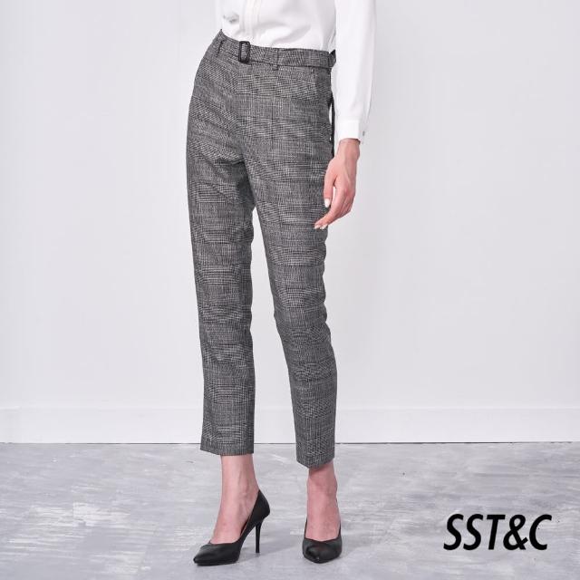 【SST&C 最後65折】灰色紋理直筒西裝褲7262010005