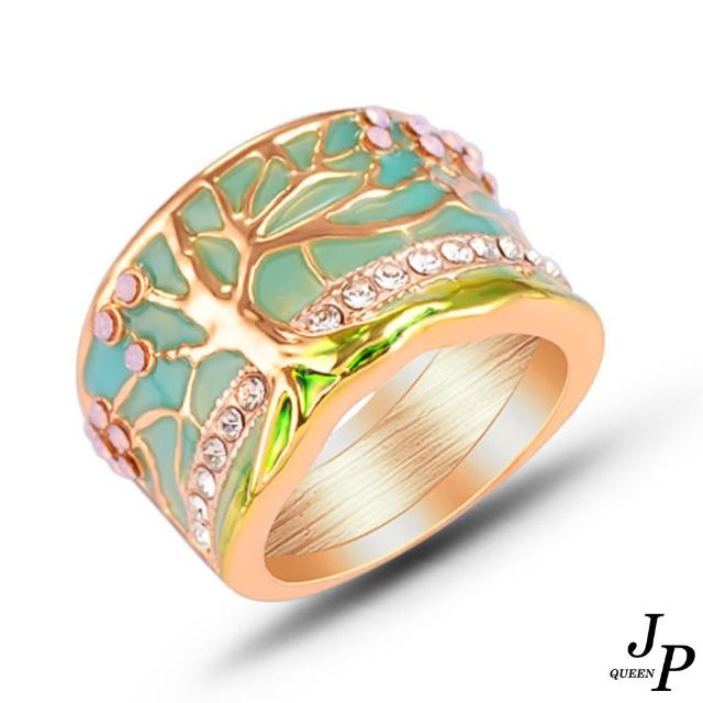 【Jpqueen】立體油畫風滴膠鑲鑽戒指(2色可選)