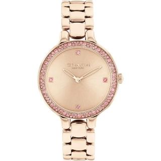 【COACH】官方授權經銷商 優雅晶鑽手錶-32mm/玫瑰金 母親節 禮物(14504126)