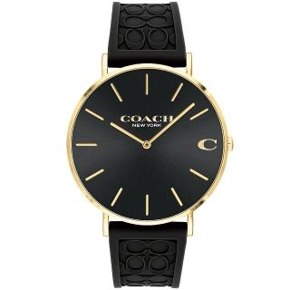 【COACH】官方授權經銷商 紳士時尚C字LOGO膠帶手錶-41mm 畢業 禮物(14602633)