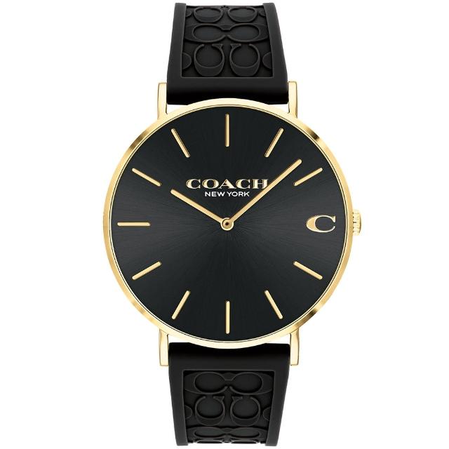 【COACH】官方授權經銷商 紳士時尚C字LOGO膠帶手錶-41mm(14602633)