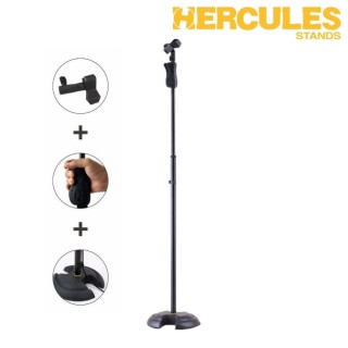 【Hercules 海克力斯】MS201B PLUS 圓盤式麥克風架 附麥克風夾頭(安全穩定與堅固)