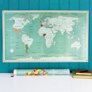 【Rex London】收納筒+世界地圖海報刮畫(牆壁裝飾 牆面佈置)
