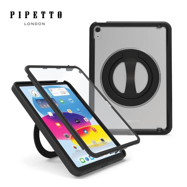 【Pipetto】2022 第10代 10.9吋 X-Case 多功能防摔保護殼-透明/黑框(iPad 第10代)