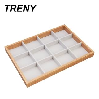 【TRENY】木質耳環戒指飾品收納盤-12格
