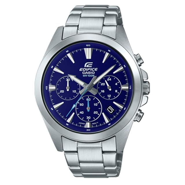 【CASIO 卡西歐】EDIFICE 時尚科技三眼不鏽鋼腕錶(EFV-630D-2AV)