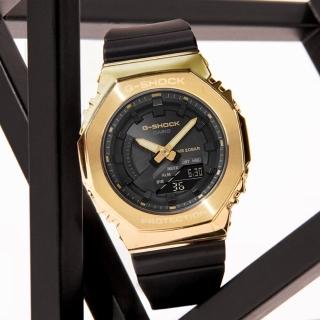 【CASIO 卡西歐】G-SHOCK WOMEN 八角形錶殼 時尚金屬外殼 雙顯腕錶 禮物推薦 畢業禮物(GM-S2100GB-1A)