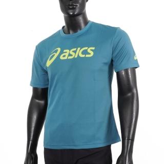 【asics 亞瑟士】T恤 短袖 吸濕快乾 透氣舒適 輕量柔軟 藍綠(2033B666-401)