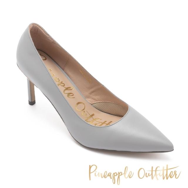 【Pineapple Outfitter】PENNIE 質感羊皮尖頭高跟鞋(灰色)