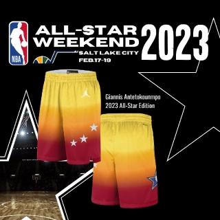 【NIKE 耐吉】短褲 All-Star Edition Jordan NBA 男款 黃 紅 褲子 漸層 球褲(DX6335-600)