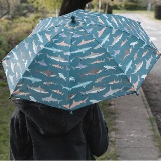 【Rex London】兒童雨傘 鯊魚圖鑑(遮陽傘 晴雨傘 直傘)