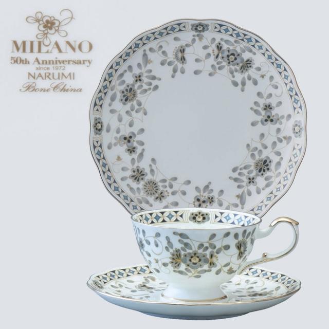 【NARUMI 鳴海骨瓷】Milano經典米蘭50th週年限定咖啡杯210CC+點心盤19CM下午茶組