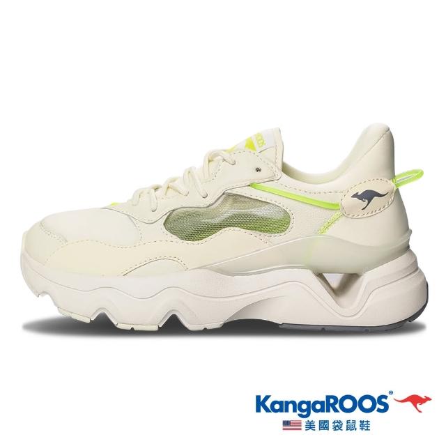 【KangaROOS 美國袋鼠鞋】女 CRYSTAL II 潮流運動 老爹鞋(米灰-KW21521)
