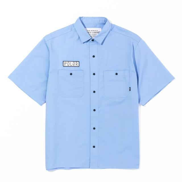 【POLER STUFF】日本限定  RELAX WORK SHIRT 休閒工裝襯衫 / 短袖襯衫(鋼藍色)