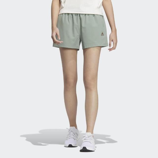 【adidas 愛迪達】FOT WVN Short 女 短褲 平織 亞洲版 運動 訓練 休閒 防潑水 寬鬆 綠(HY2841)