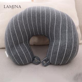 【LAMINA】風格條紋兩用午安枕x頸枕-1入(黑)