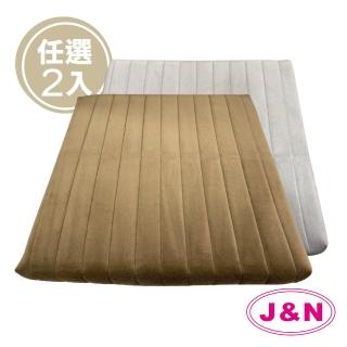【J&N】羽紋珩縫鋪綿立體坐墊 - 55x55cm(灰色 淺咖啡色-2入組)