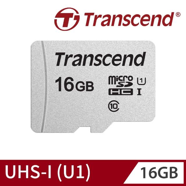 【Transcend 創見】USD300S microSDHC UHS-I U1 16GB 記憶卡(TS16GUSD300S-A附轉卡)
